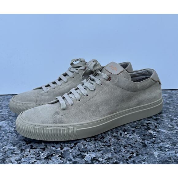 Good Man Mens Leather Suede Sneaker Low Top Lace Up Shoes Italy Made Size 11 main image 4